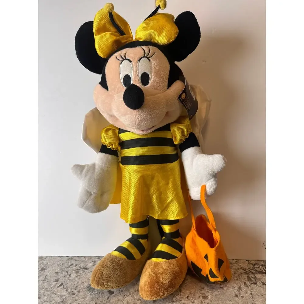 Set of 2 Disney Mickey Skeleton Minnie Bee Halloween Greeter Set Lot 22